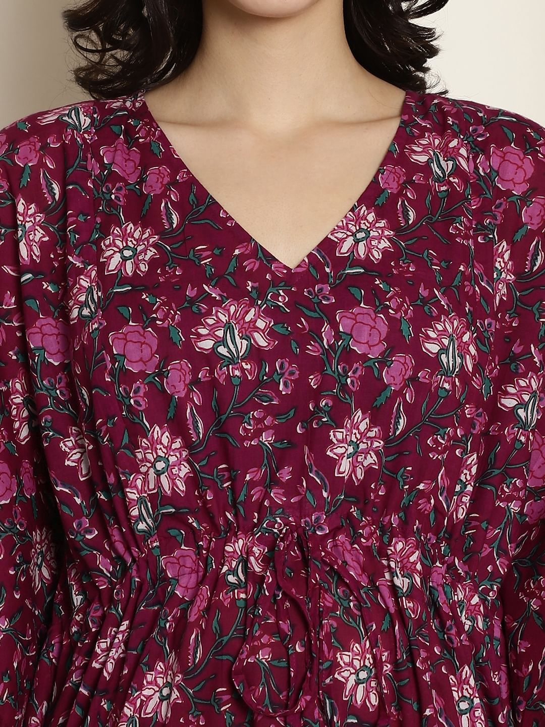 Purple Cotton Maternity Kaftan
