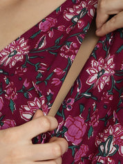 Purple Cotton Maternity Kaftan