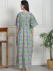 Printed Multi Cotton Maternity Kaftan Nighty