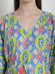 Printed Multi Cotton Maternity Kaftan Nighty