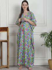 Printed Multi Cotton Maternity Kaftan Nighty