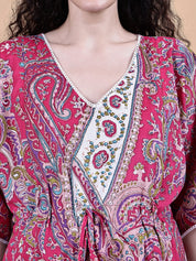 Pink Paisley Cotton Maternity Kaftan