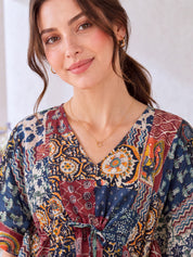 Multicolor Print Cotton Maternity Kaftan