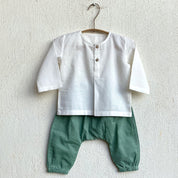 WHITEWATER KIDS UNISEX ORGANIC KOI BAG - KOI MINT AND WHITE KURTA + MINT PANTS