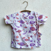 WHITEWATER KIDS UNISEX ORGANIC KOI PEACH PRINT  ANGRAKHA TOP WITH PEACH PANTS