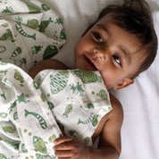 WHITEWATER KIDS GIFT SET - ORGANIC FISH PRINT KAPOK PILLOW + SWADDLE