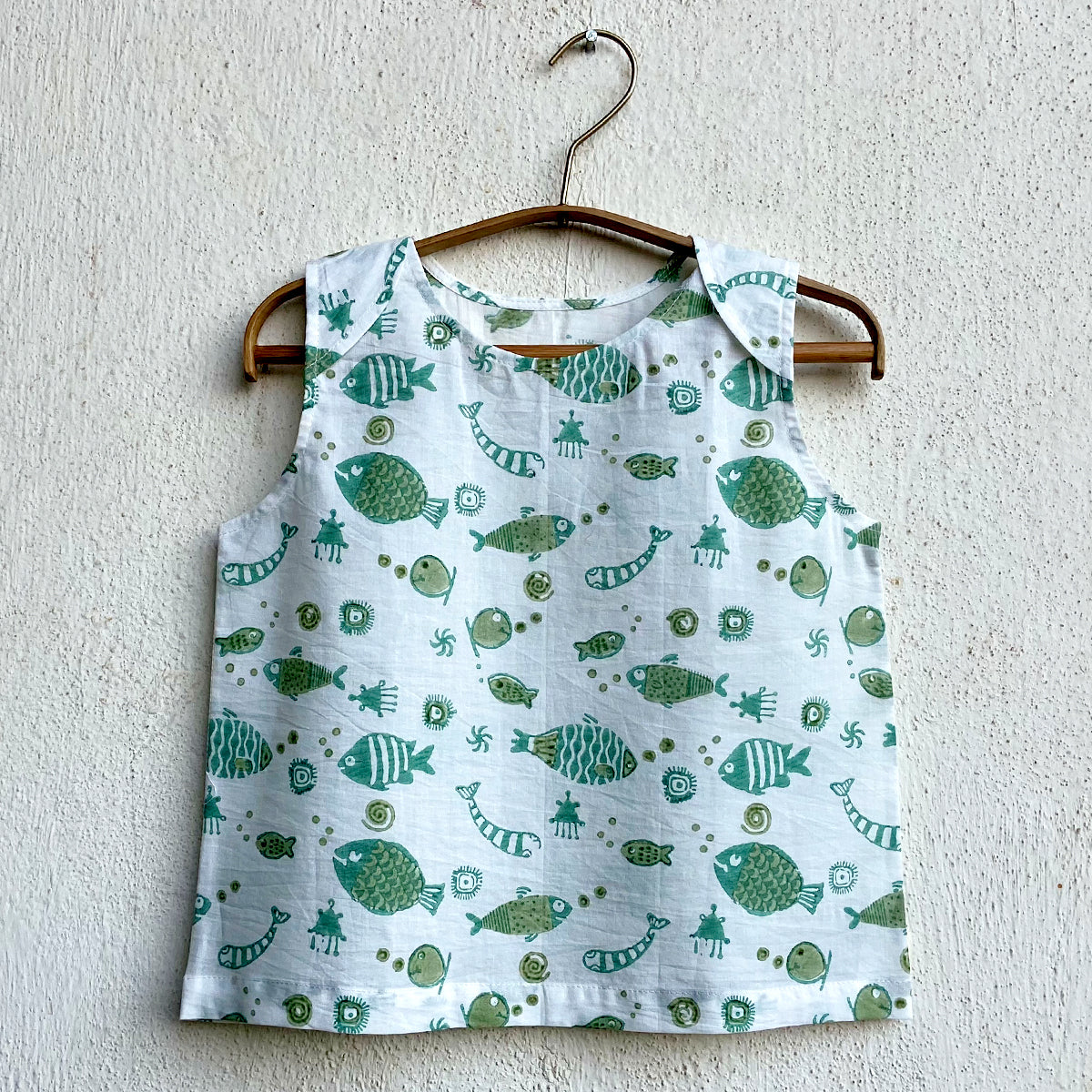 WHITEWATER KIDS UNISEX ORGANIC KOI JHABLA BAG - YELLOW PATANG AND KOI MINT
