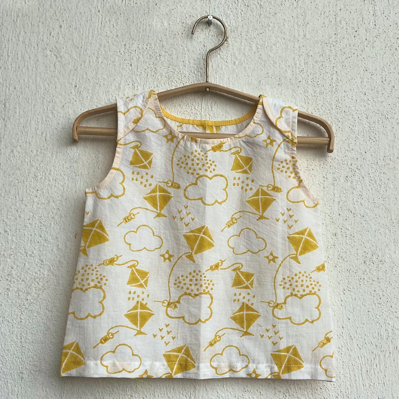 WHITEWATER KIDS UNISEX ORGANIC KOI JHABLA BAG - YELLOW PATANG AND KOI MINT