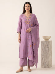 amoha by Secret Wish Purple Floral Cotton Blend Non-Maternity Kurta Set