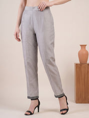 amoha by Secret Wish Grey Printed Cotton Blend Non-Maternity Kurta Set