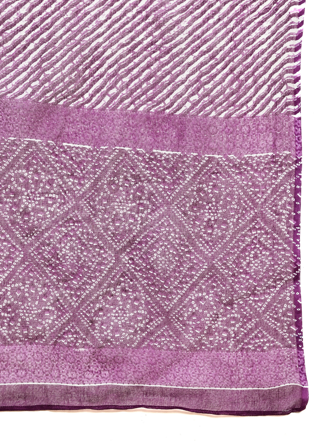 Purple Bandhani Cotton Maternity Kurta with Trouser and Dupatta