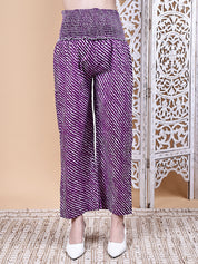 Purple Bandhani Cotton Maternity Kurta with Trouser and Dupatta