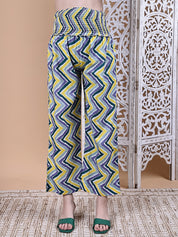 Yellow Floral Cotton Maternity Kurta with Trouser and Dupatta