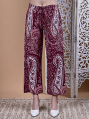 Maroon Paisley Cotton Maternity Kurta with Trouser and Dupatta