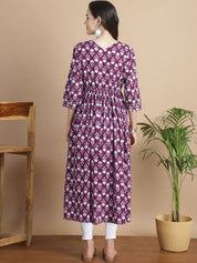 Purple Floral Cotton Maternity Kurta