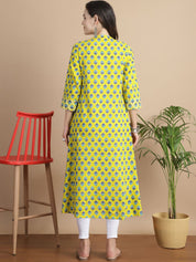 Yellow Floral Cotton Maternity Kurta
