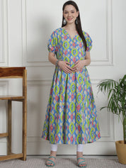 Printed Multi Cotton Maternity Kurta