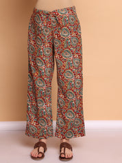 Red Paisley Cotton Maternity Kurta with Trouser and Dupatta