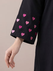 Black Solid Rayon Farshi Kurta Set