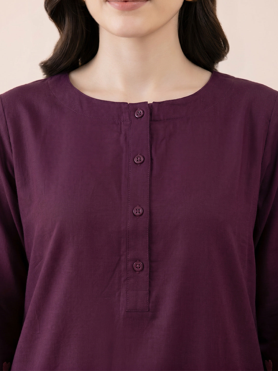 Wine Solid Rayon Farshi Kurta Set