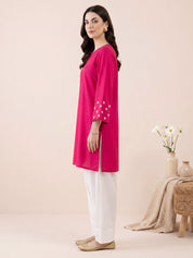Pink Solid Rayon Farshi Kurta Set