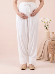 Pink Solid Rayon Maternity Farshi Kurta Set