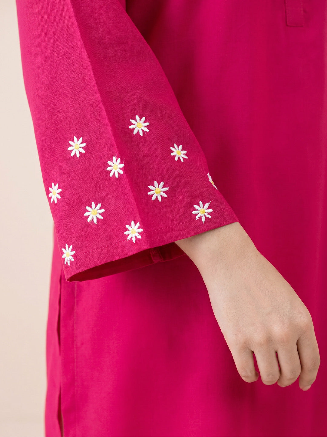 Pink Solid Rayon Farshi Kurta Set