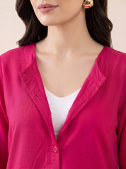 Pink Solid Rayon Maternity Farshi Kurta Set