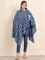 Blue Floral Cotton Nursing Cover