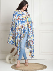 Floral Print Blue Rayon Nursing Cover
