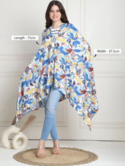 Floral Print Blue Rayon Nursing Cover
