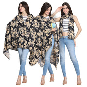 Floral Print Black & Golden Rayon Nursing Cover