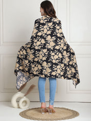 Floral Print Black & Golden Rayon Nursing Cover
