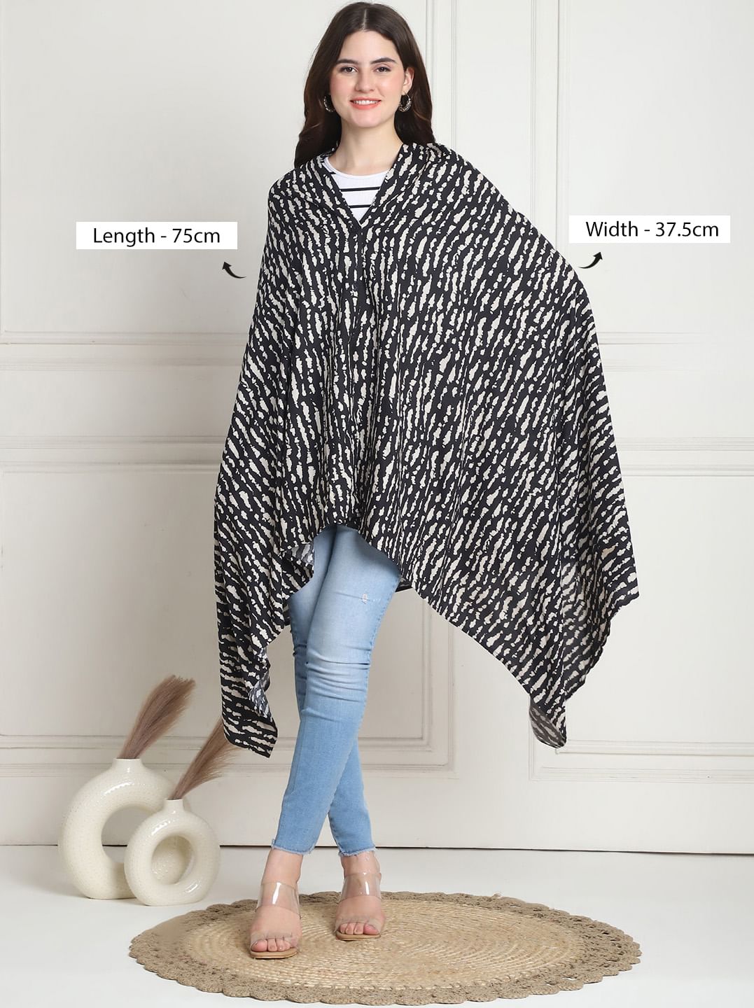 Printed Black Rayon Nursing Cover