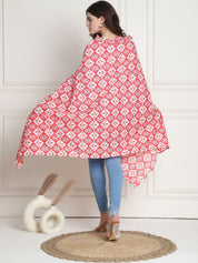 Geometric Print Pink Cotton Nursing Cover