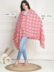 Geometric Print Pink Cotton Nursing Cover