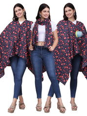 Floral Dark Blue Cotton Nursing Cover