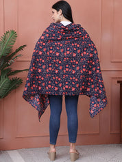 Floral Dark Blue Cotton Nursing Cover