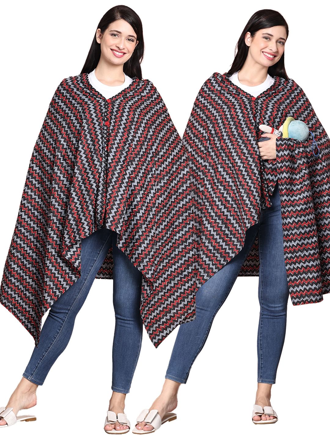 Black Geometric Cotton Nursing Cover