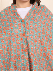 green  Floral Cotton Nursing Cover