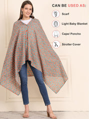 green  Floral Cotton Nursing Cover