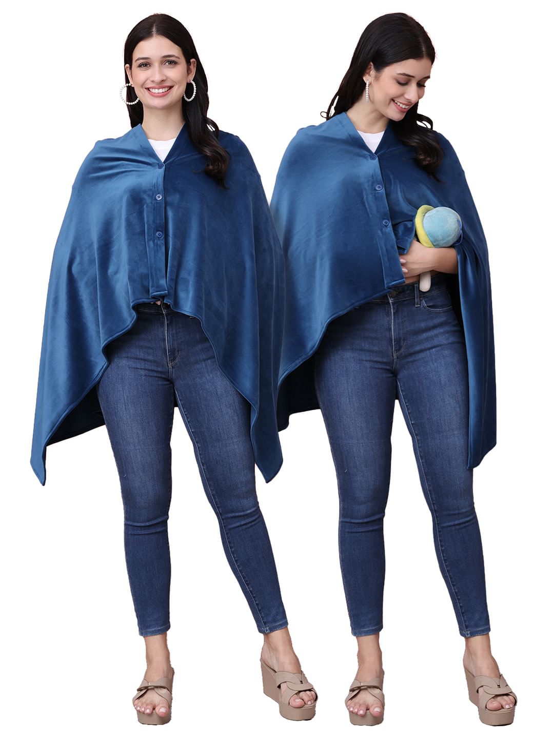 Solid Teal Velour Nursing Cover