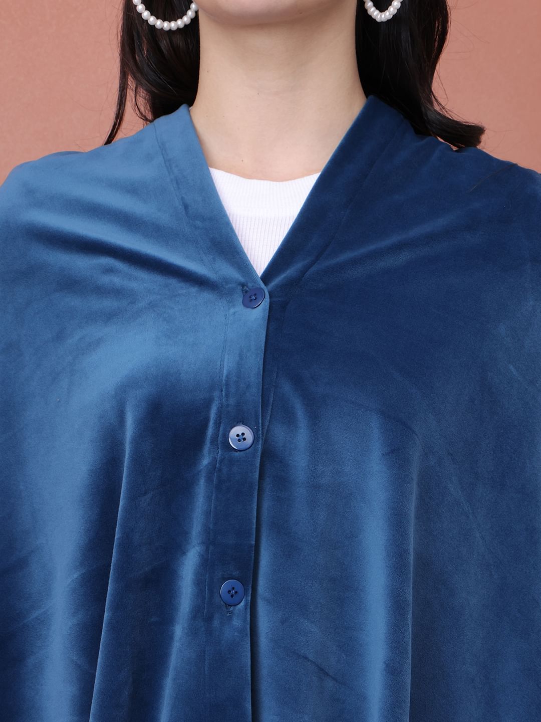 Solid Teal Velour Nursing Cover