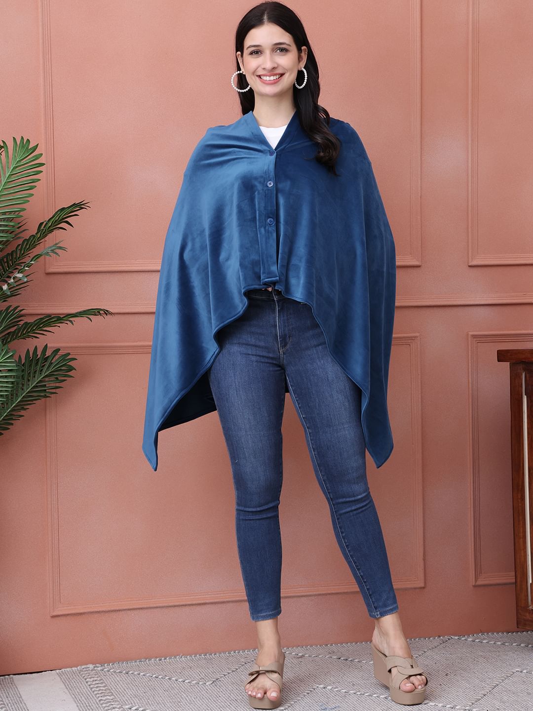 Solid Teal Velour Nursing Cover