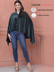 Solid Green Velour Nursing Cover