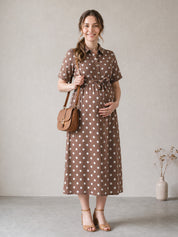 Amoha By Secret Wish Brown Polka Dots Rayon