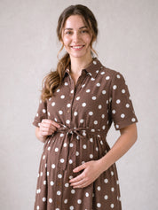 Amoha By Secret Wish Brown Polka Dots Rayon