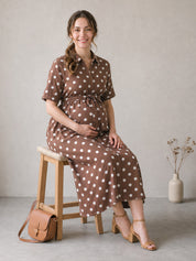 Amoha By Secret Wish Brown Polka Dots Rayon