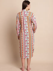 Pink & White Floral Maternity Shirt Dress