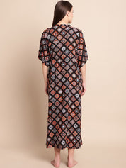 Black & Orange Maternity Dress